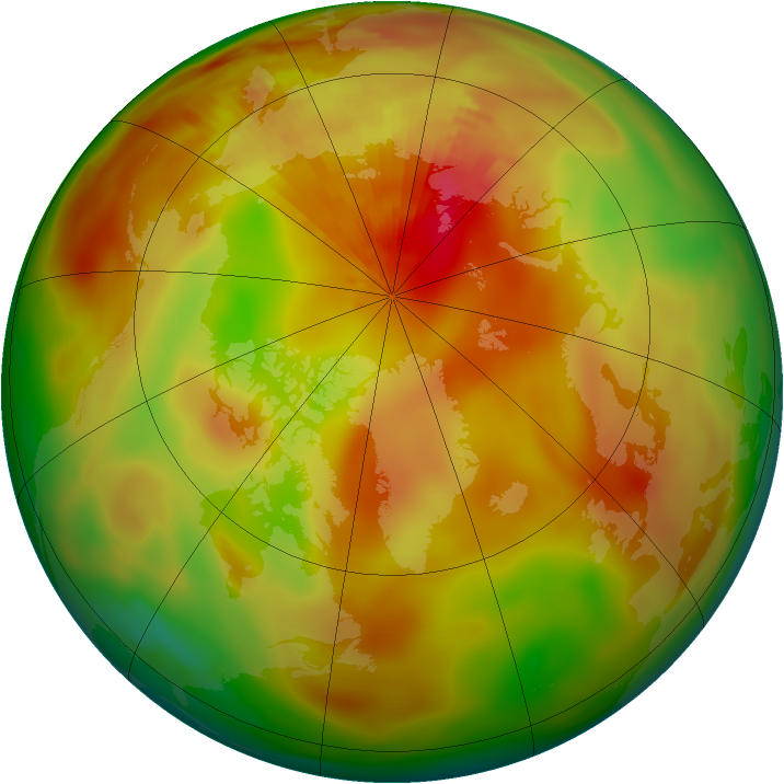 Arctic ozone map for 28 April 1991